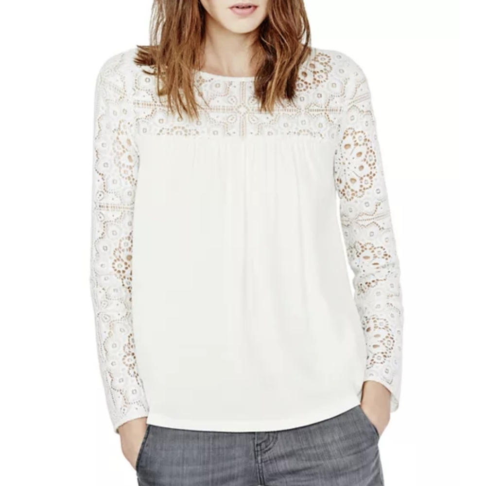 Maje liz lace textured top in sz 1